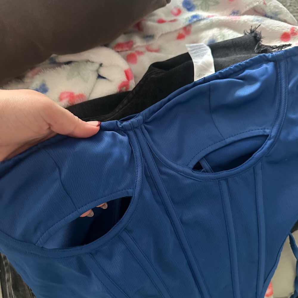 Blue Corset Top - Picture 2 of 3
